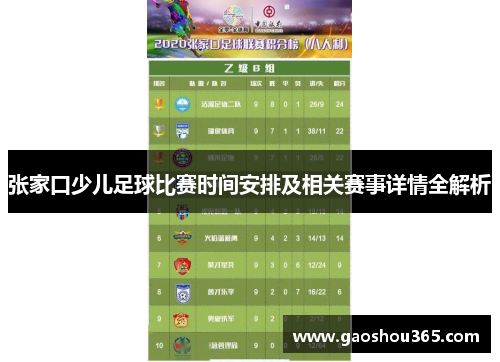 张家口少儿足球比赛时间安排及相关赛事详情全解析